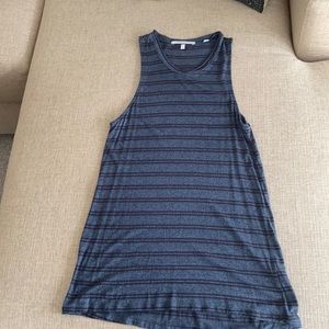 Bella Luxx chambray/navy stripe tank worn once